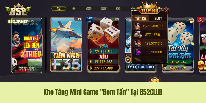 Top các siêu phẩm giải trí tại danh mục Mini Game B52Club